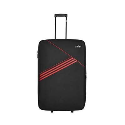 Safari Angle Polyester Black Cabin 2 Wheels Soft Suitcase