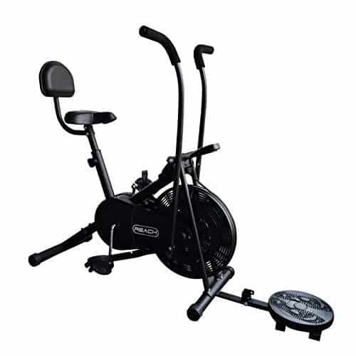 Reach AB-110 Air Bike Exercise Fitness Cycle with Moving or Stationary Handle Adjustments for Home